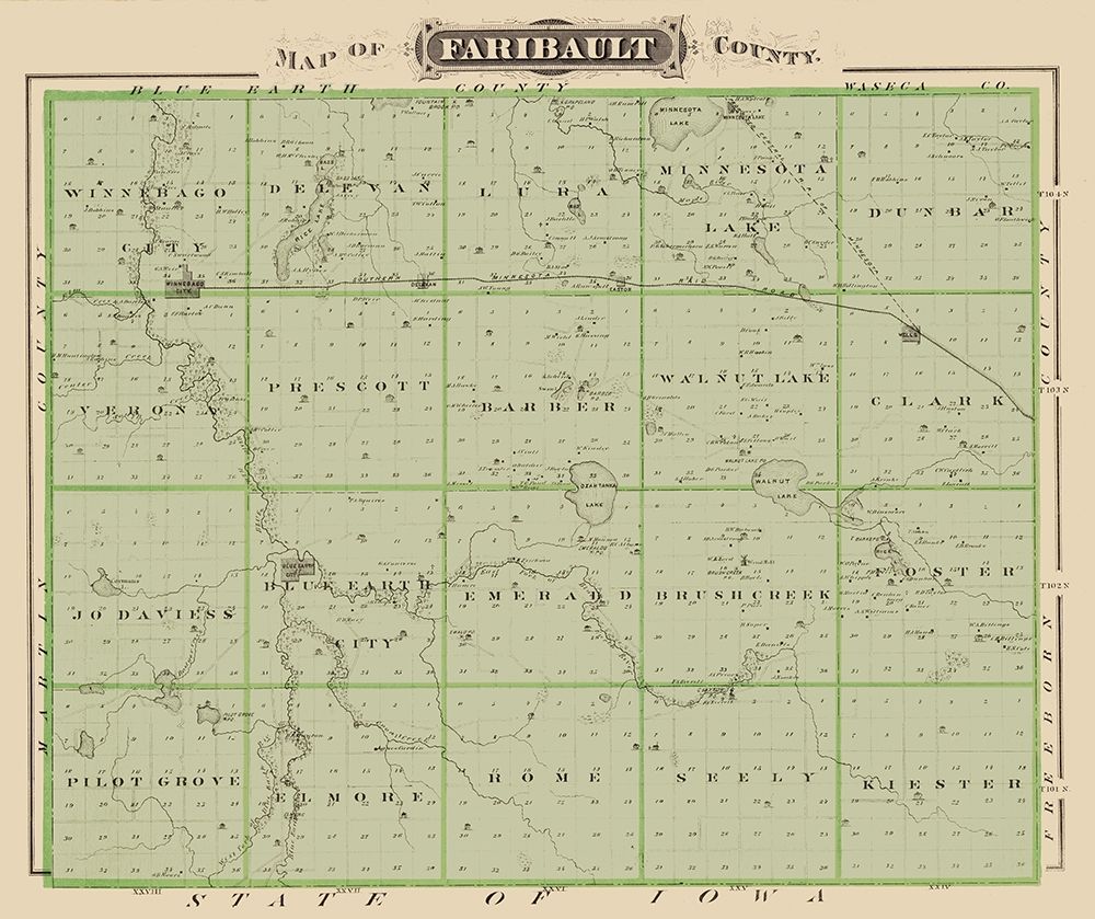 Faribault Minnesota Landowner - Andreas 1874 art print by Andreas for $57.95 CAD