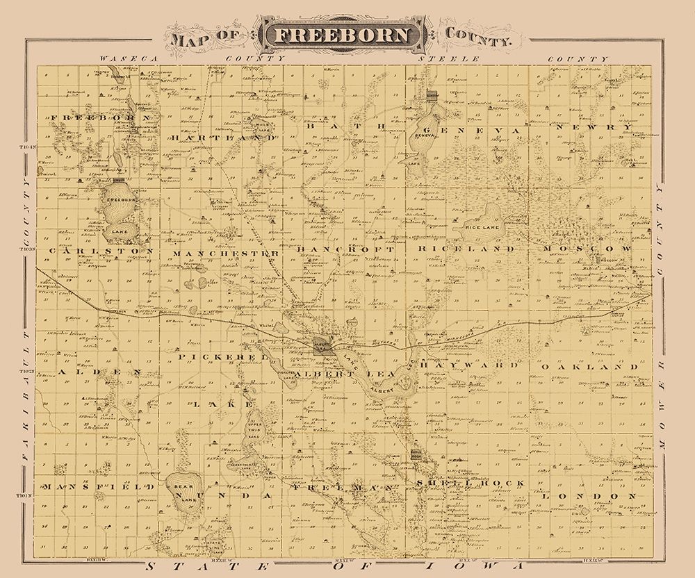 Freeborn Minnesota Landowner - Andreas 1874 art print by Andreas for $57.95 CAD