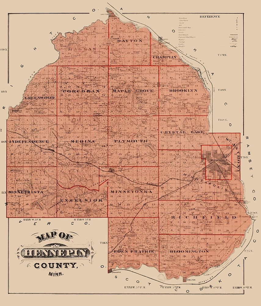 Hennepin Minnesota Landowner - Andreas 1874 art print by Andreas for $57.95 CAD
