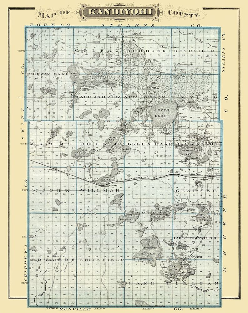 Kandiyohi Minnesota Landowner - Andreas 1874 art print by Andreas for $57.95 CAD