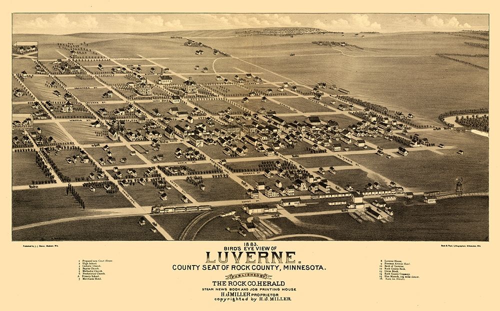 Luverne Minnesota - Stoner 1883 art print by Stoner for $57.95 CAD