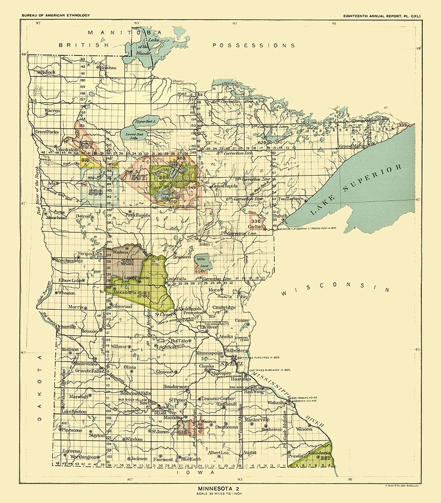 Minnesota - Hoen 1896 art print by Hoen for $57.95 CAD