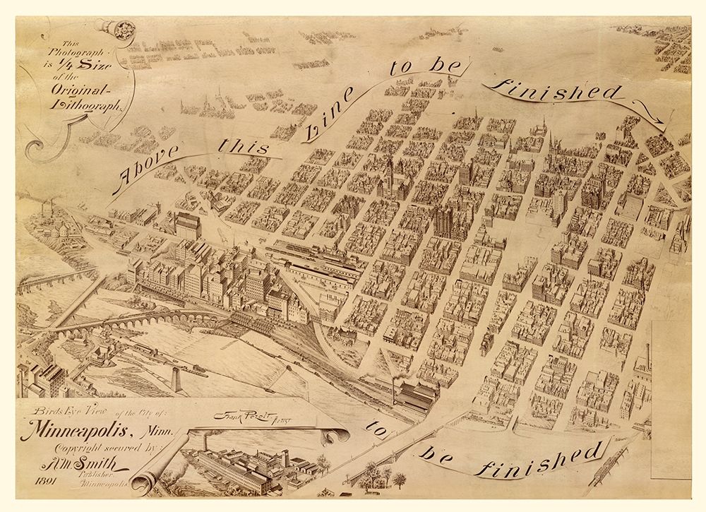 Minneapolis Minnesota - Smith 1891 art print by Smith for $57.95 CAD