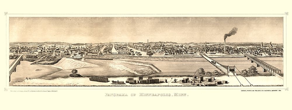 Minneapolis Minnesota - Hageboeck 1873 art print by Hageboeck for $57.95 CAD