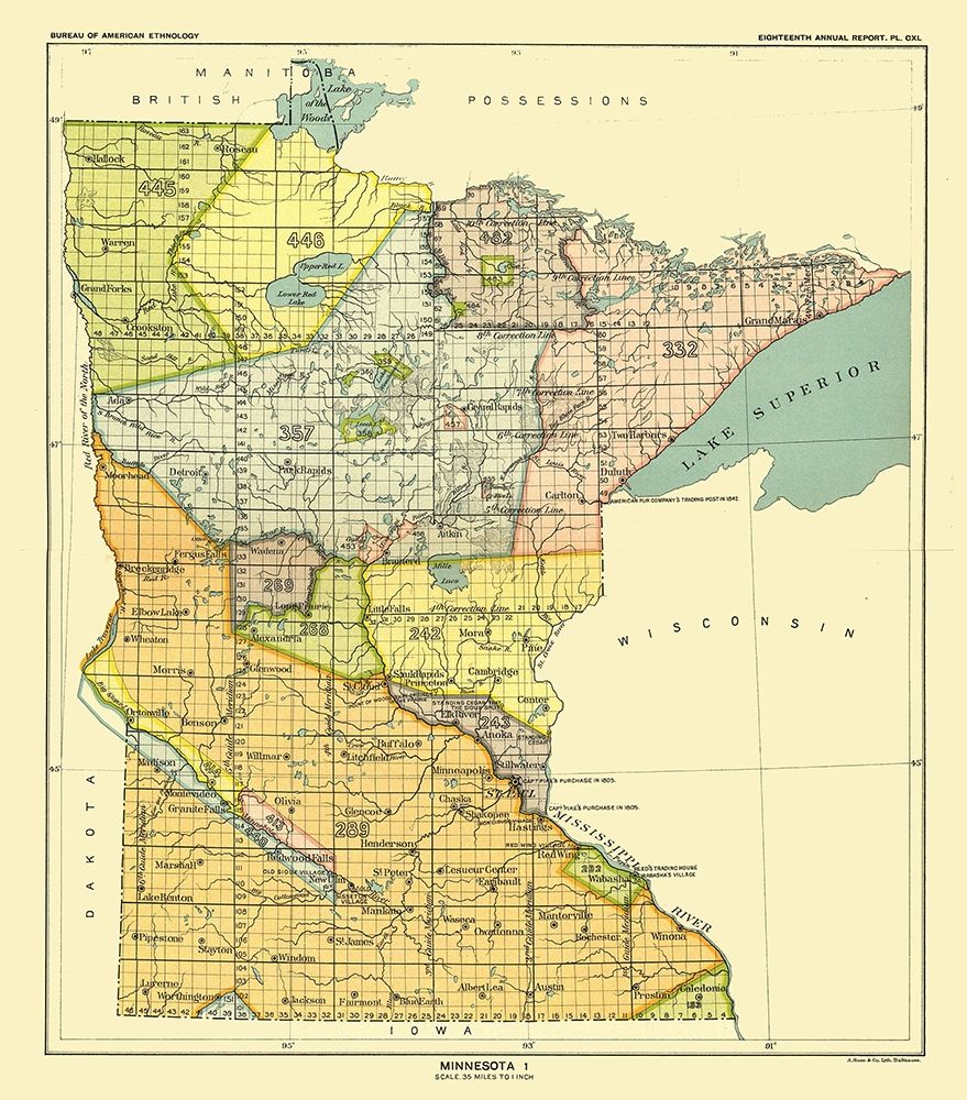 Minnesota - Hoen 1896 art print by Hoen for $57.95 CAD
