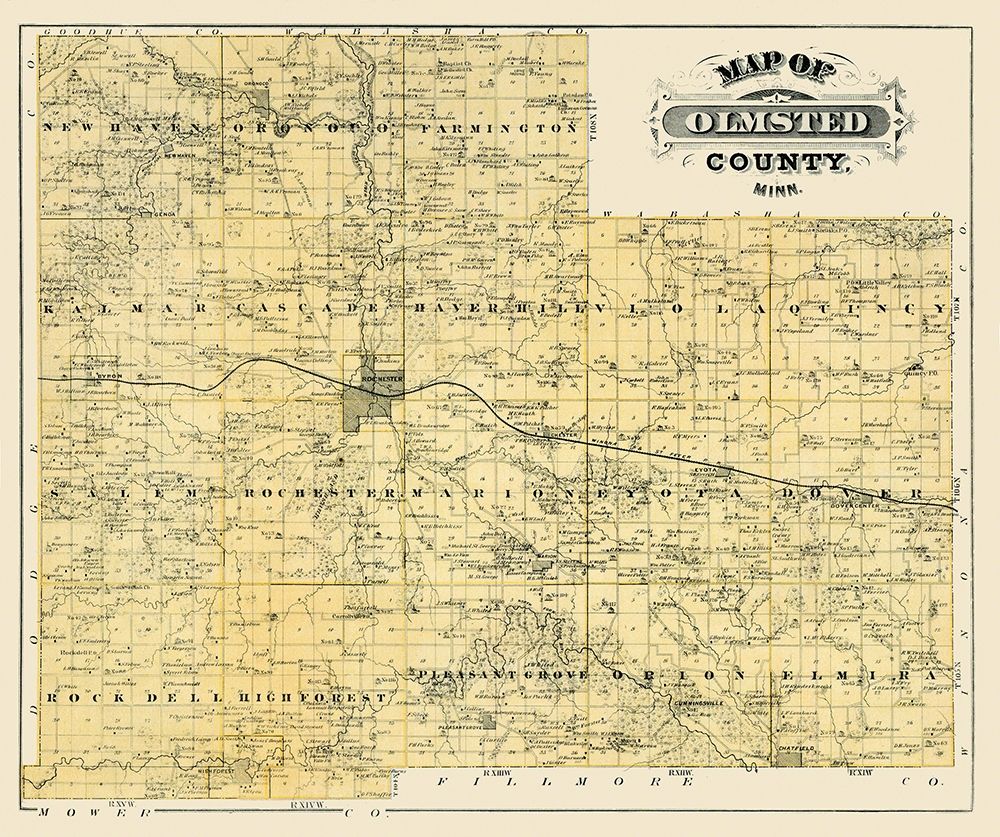 Olmsted Minnesota Landowner - Andreas 1874 art print by Andreas for $57.95 CAD
