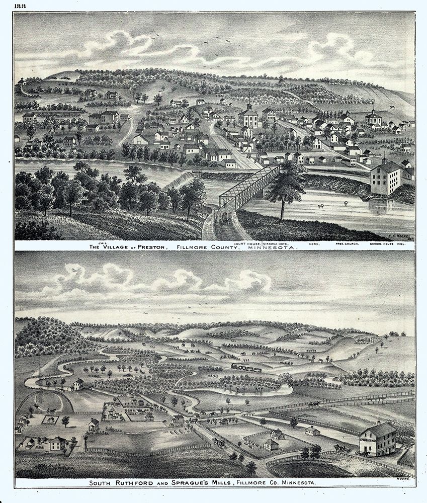 Preston Minnesota - Moore 1874 art print by Moore for $57.95 CAD