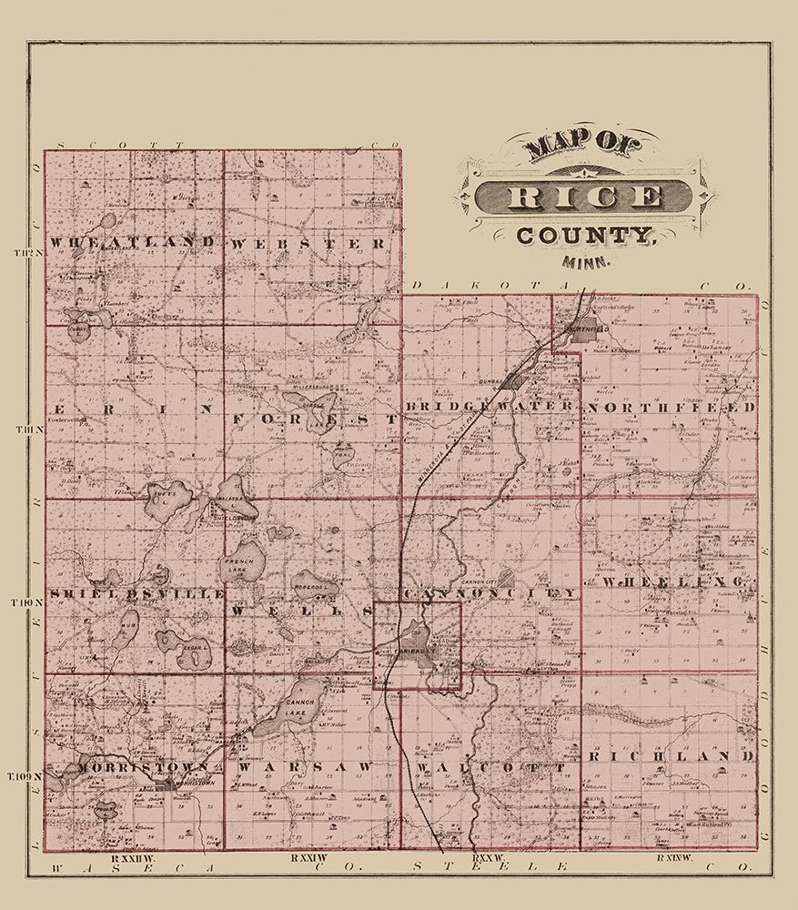 Rice Minnesota Landowner - Andreas 1874 art print by Andreas for $57.95 CAD