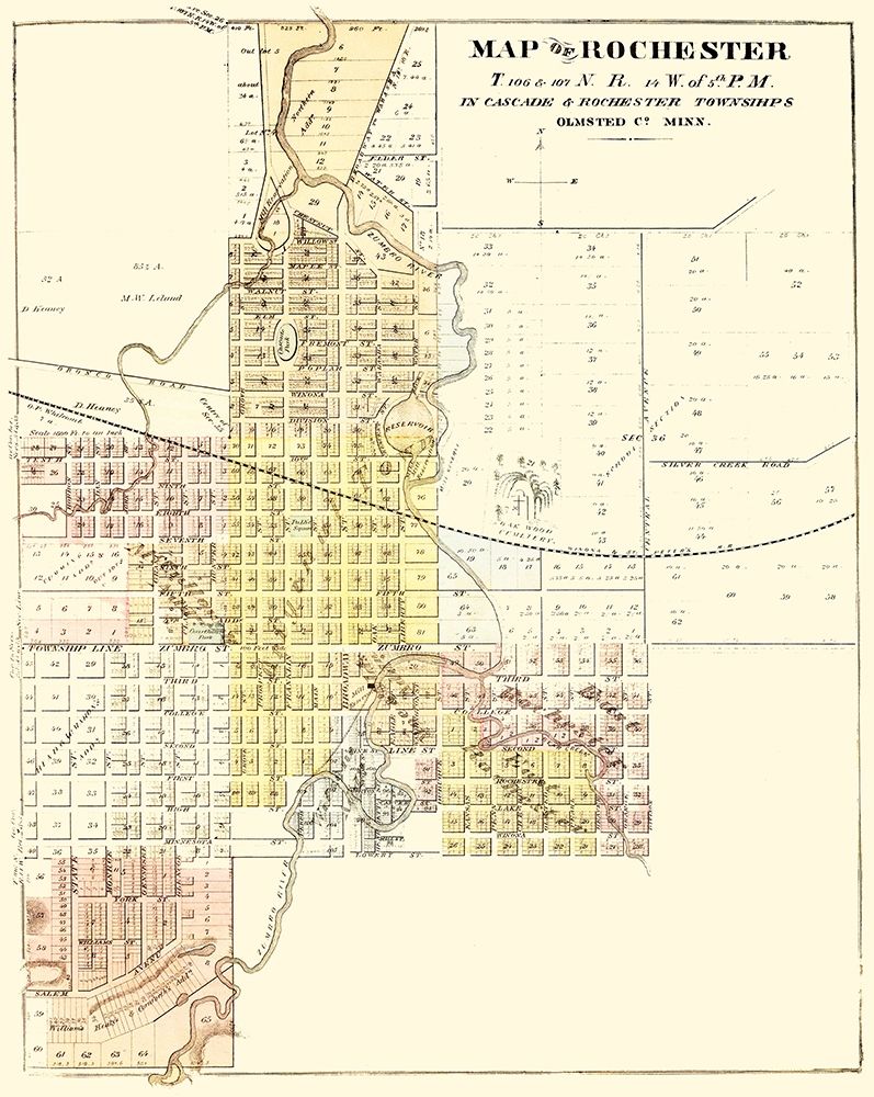 Rochester Minnesota - Andreas 1874 art print by Andreas for $57.95 CAD