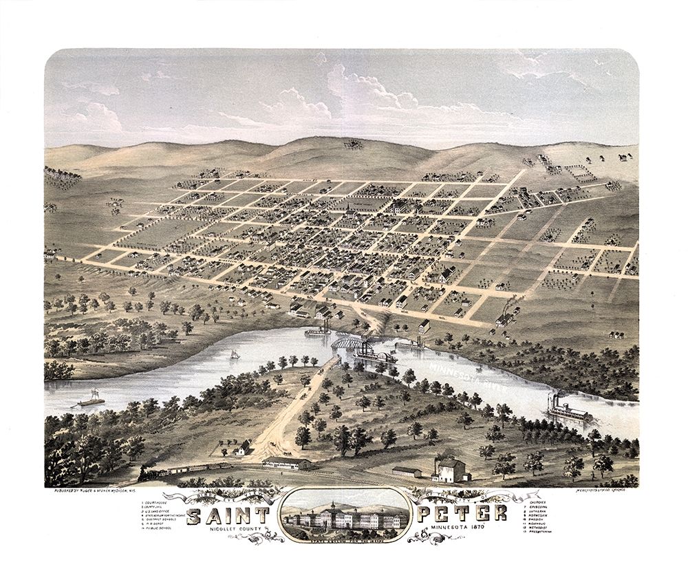 Saint Peter Minnesota - Stoner 1870 art print by Stoner for $57.95 CAD