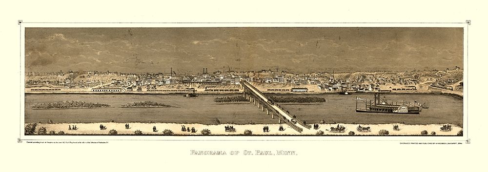 Saint Paul Minnesota - Hageboeck 1873 art print by Hageboeck for $57.95 CAD