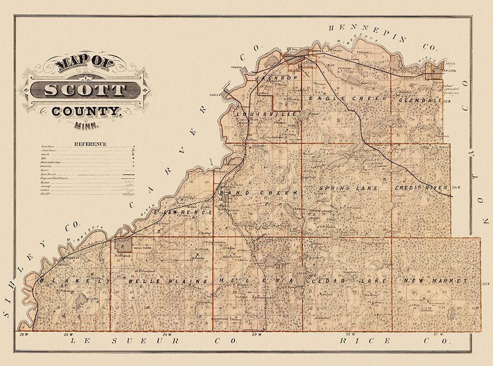 Scott Minnesota Landowner - Andreas 1874 art print by Andreas for $57.95 CAD