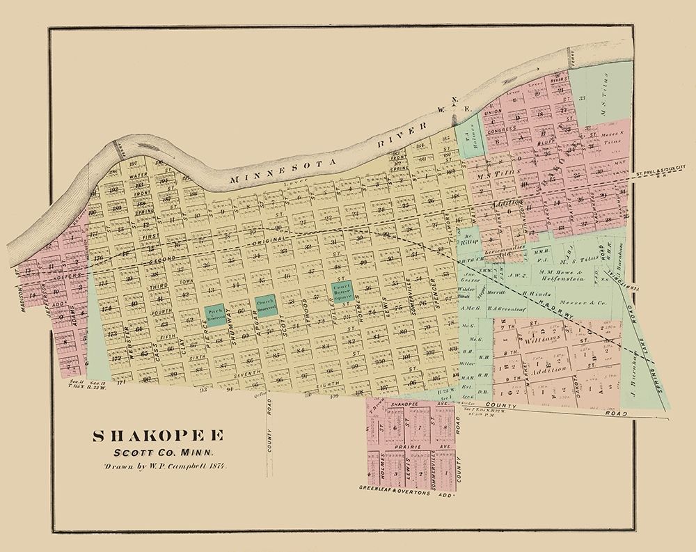 Shakopee Minnesota - Andreas 1874 art print by Andreas for $57.95 CAD