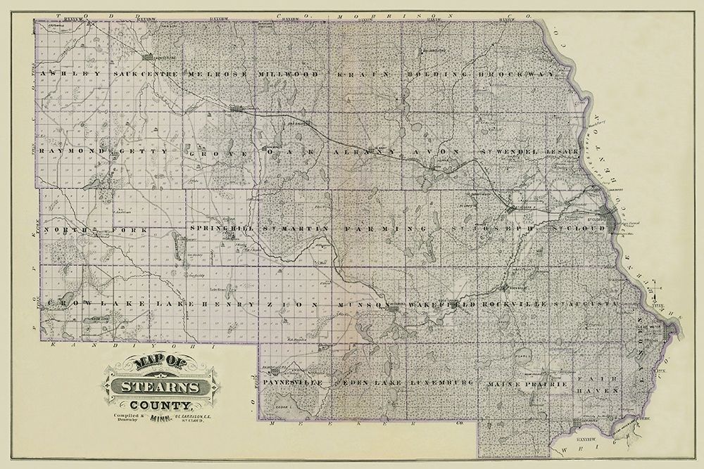 Stearns Minnesota Landowner - Andreas 1874 art print by Andreas for $57.95 CAD
