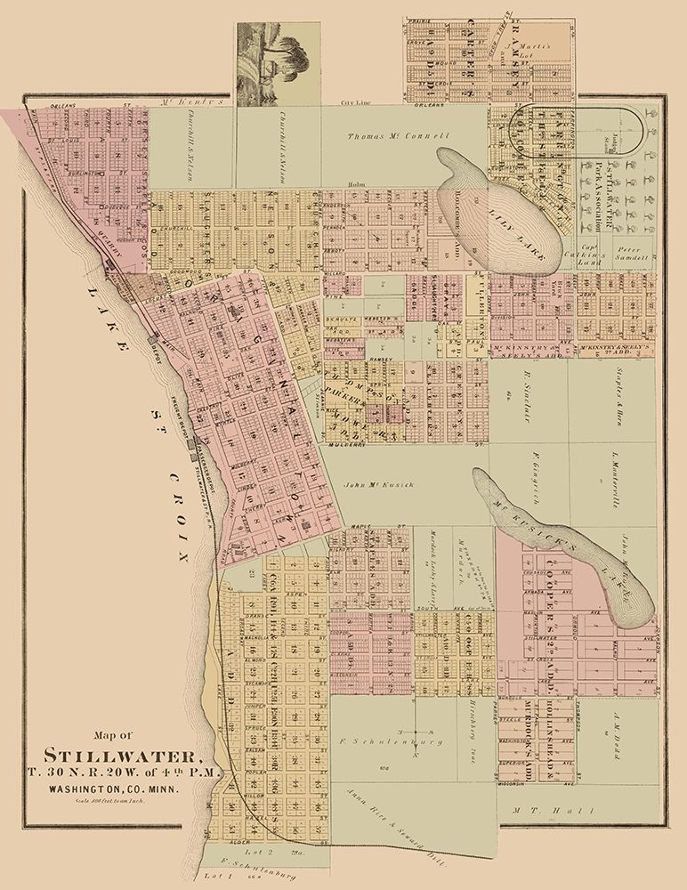 Stillwater Minnesota Landowner - Andreas 1874 art print by Andreas for $57.95 CAD