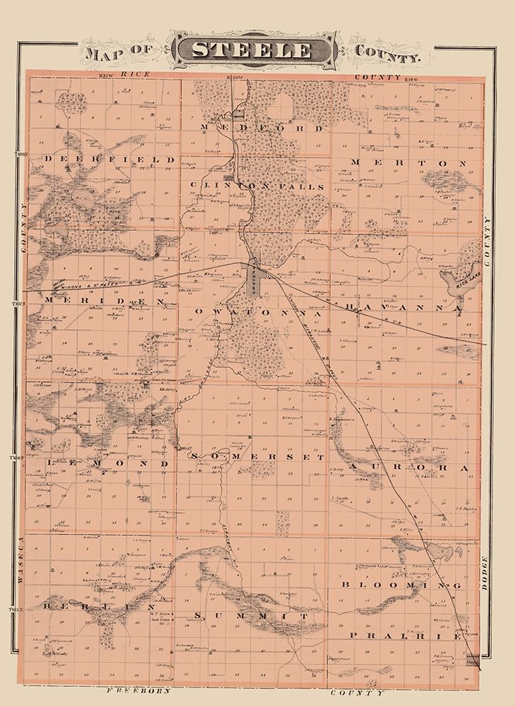 Steele Minnesota Landowner - Andreas 1874 art print by Andreas for $57.95 CAD
