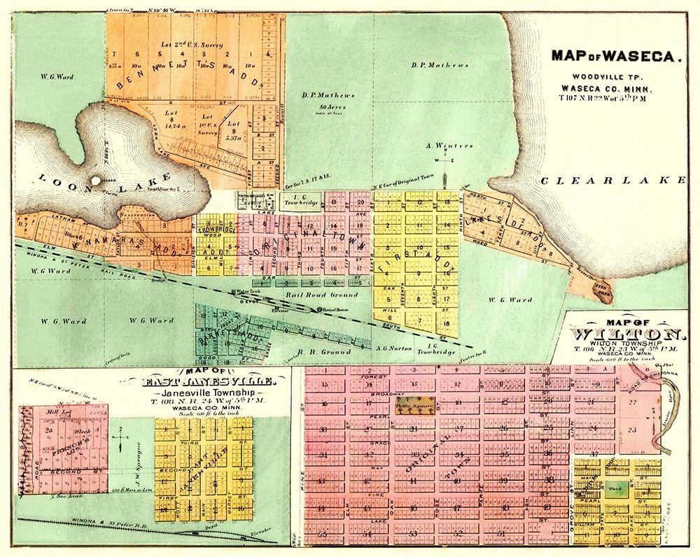 Waseca, Wilton, East Janesville Minnesota art print by Andreas for $57.95 CAD