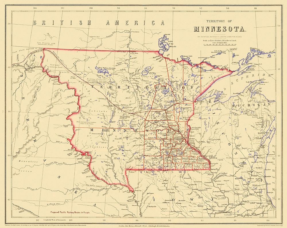 Minnesota Territory - Rogers 1857 art print by Rogers for $57.95 CAD