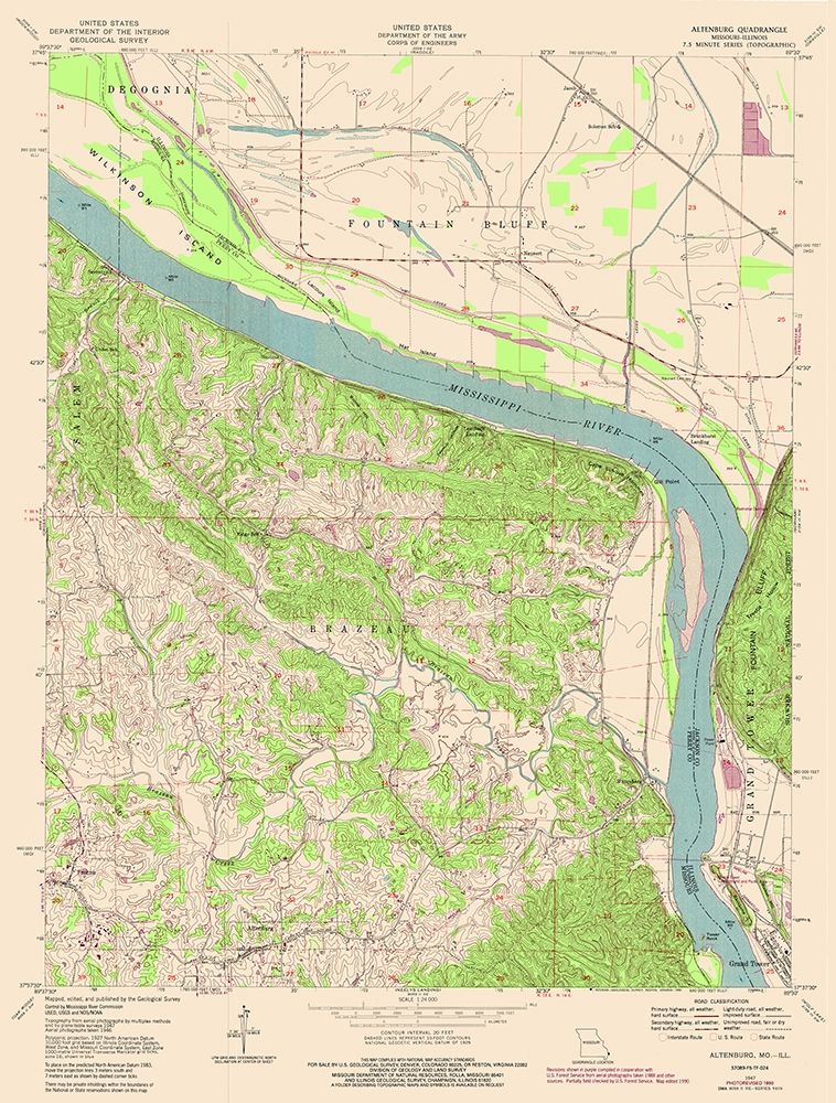 Altenburg Missouri Quad - USGS 1947 art print by USGS for $57.95 CAD