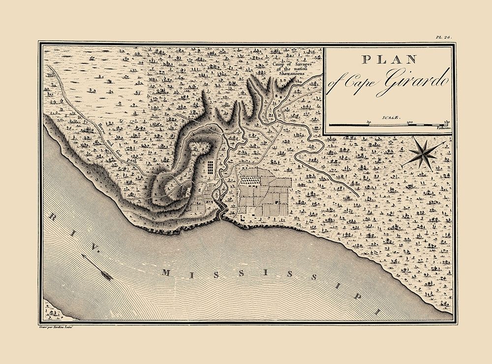 Cape Girardeau, Cape Girardo Missouri - Collot art print by Collot for $57.95 CAD