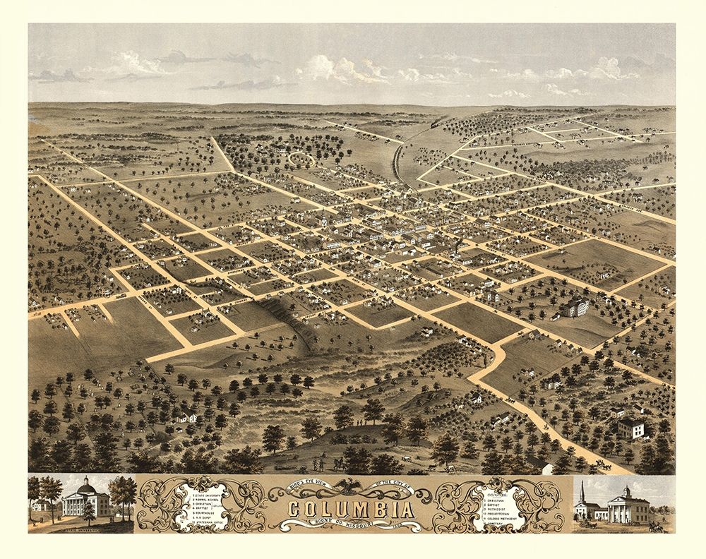 Columbia Missouri - Ruger 1869 art print by Ruger for $57.95 CAD