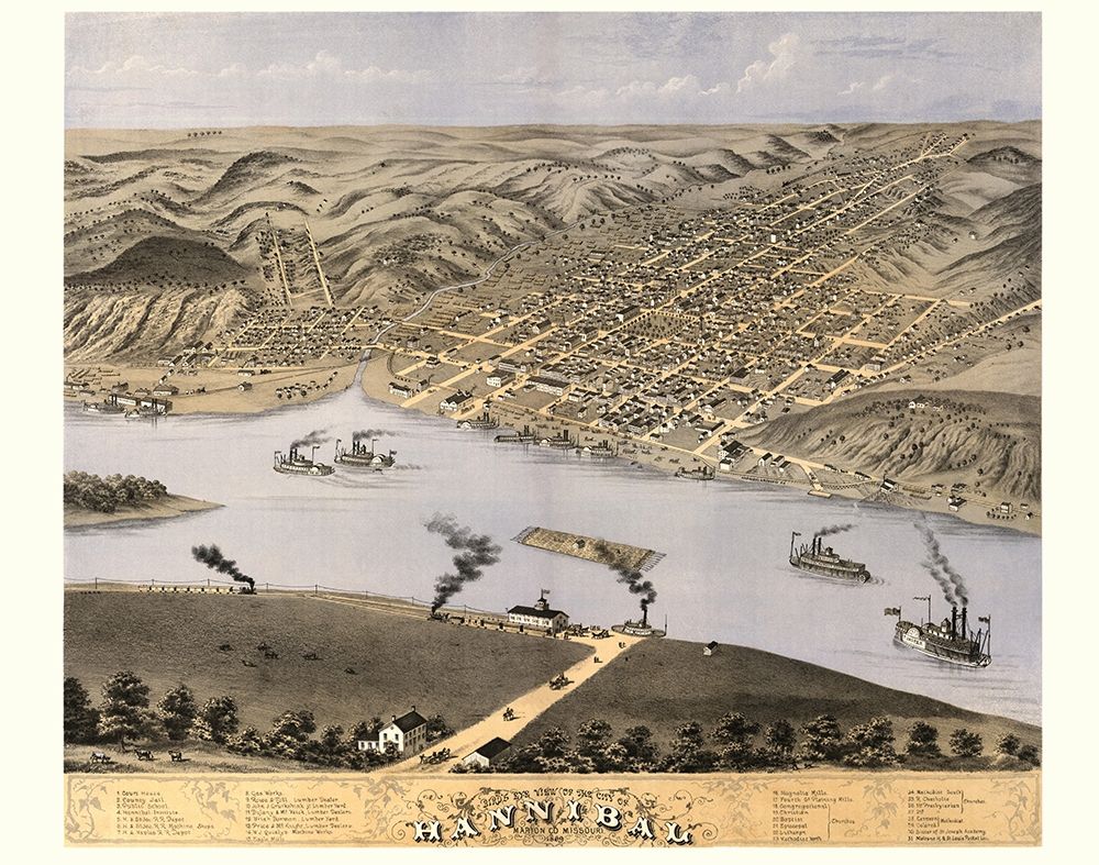 Hannibal Missouri - Ruger 1869 art print by Ruger for $57.95 CAD