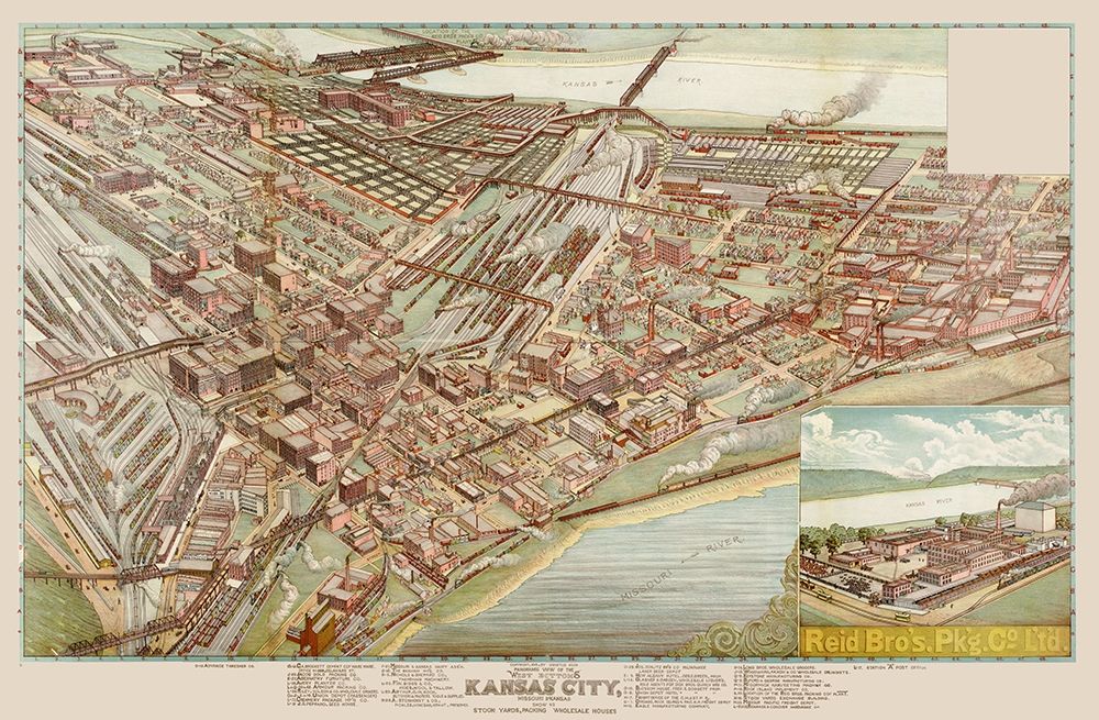 Kansas City West Bottoms Kansas Missouri art print by Koch for $57.95 CAD