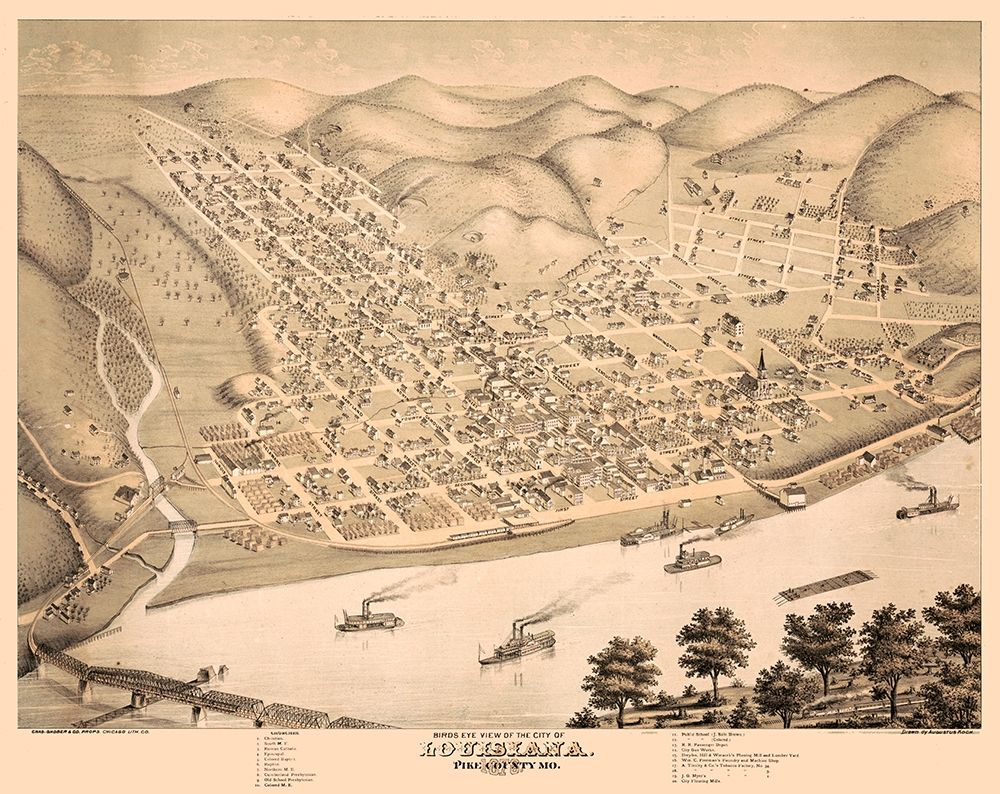 Louisiana Missouri - Koch 1876 art print by Koch for $57.95 CAD