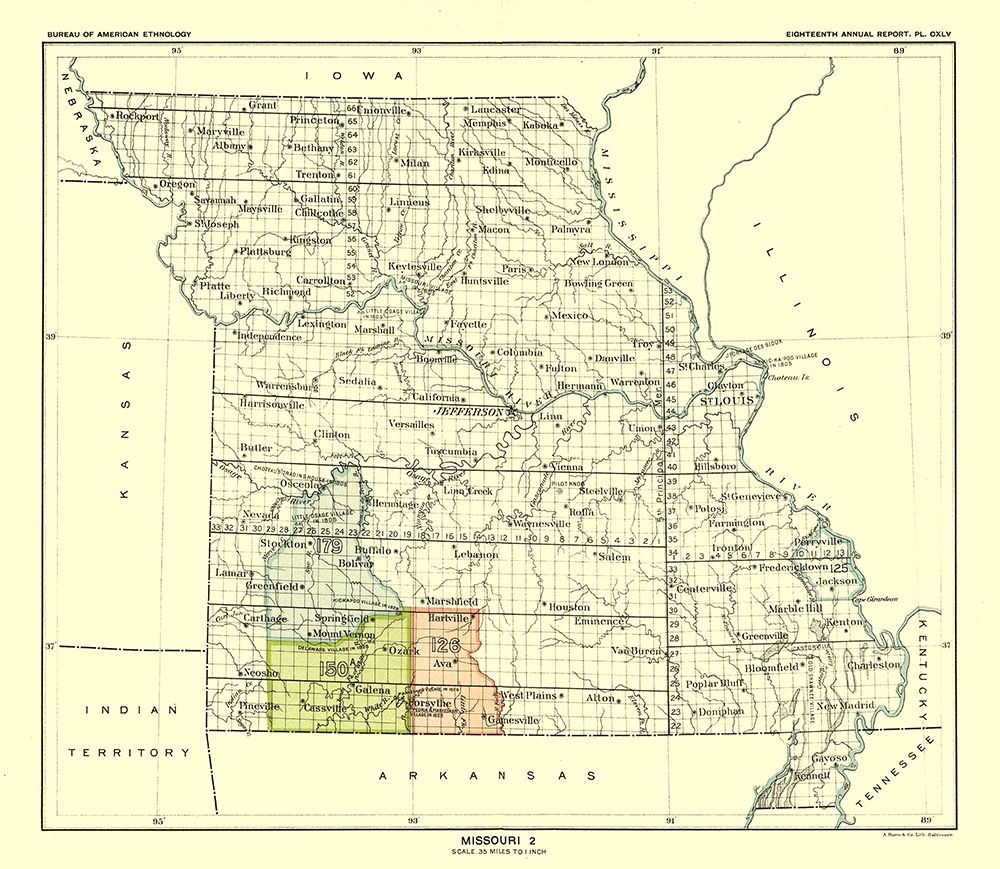Missouri - United States - Hoen 1896 art print by Hoen for $57.95 CAD