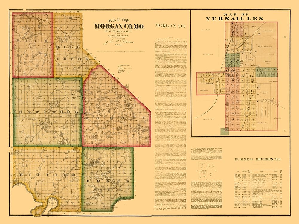 Morgan County Missouri - Higgins 1880 art print by Higgins for $57.95 CAD