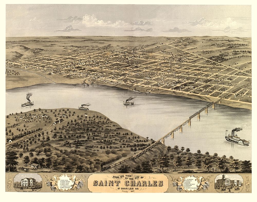 Saint Charles Missouri - Ruger 1869 art print by Ruger for $57.95 CAD