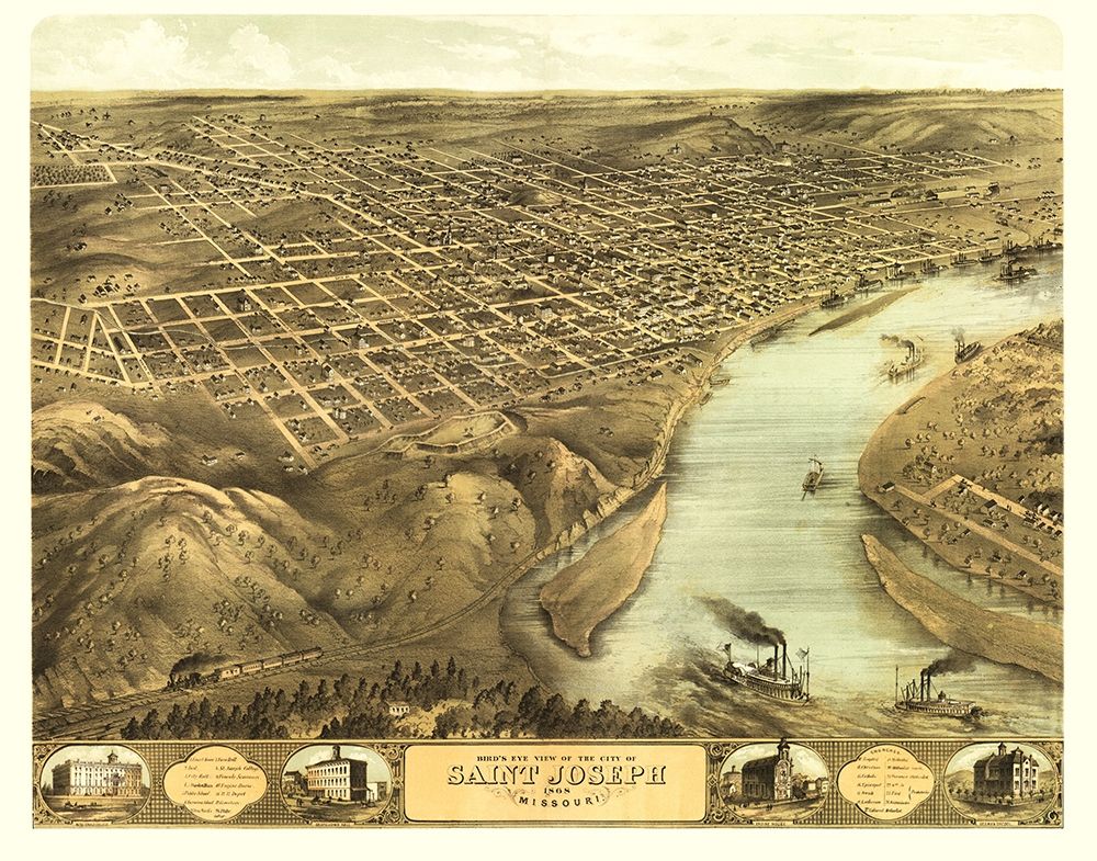 Saint Joseph Missouri - Ruger 1868 art print by Ruger for $57.95 CAD