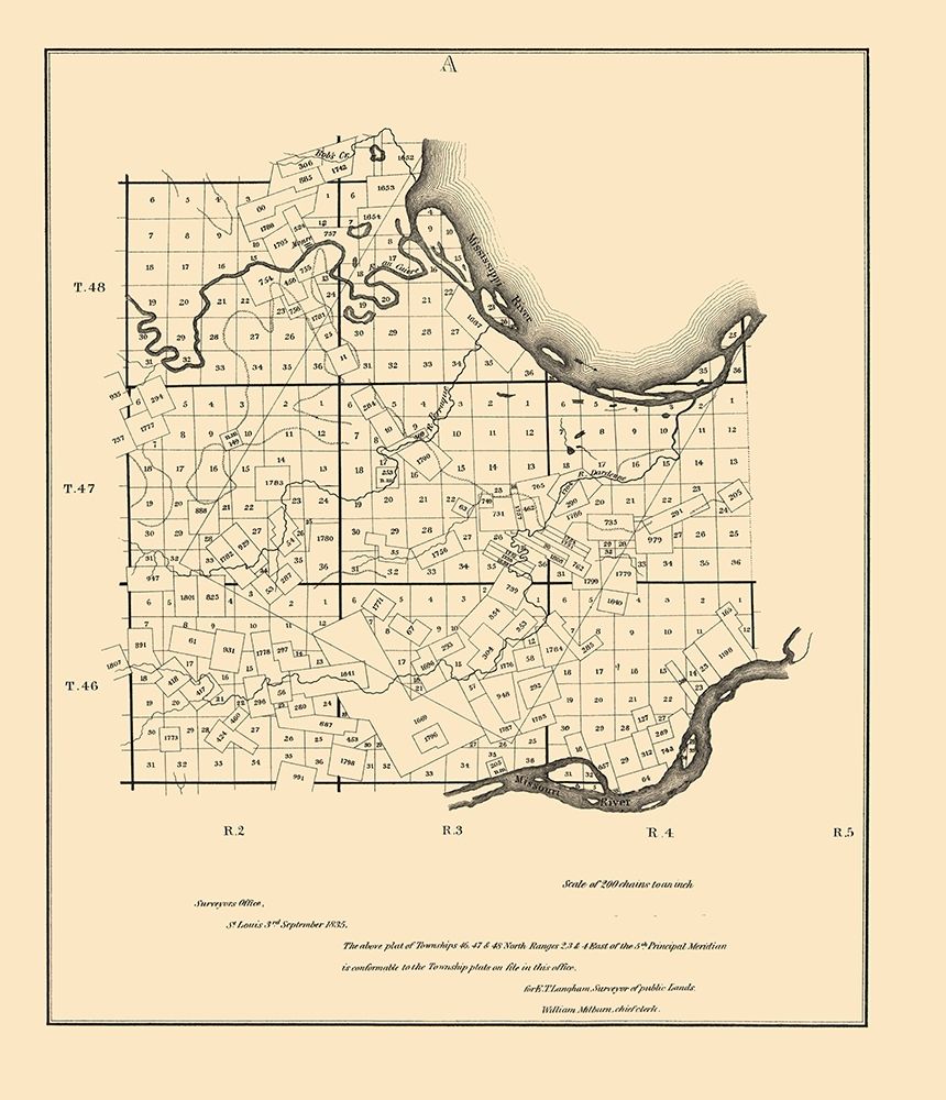 St Charles Missouri - Milburn 1835 art print by Milburn for $57.95 CAD