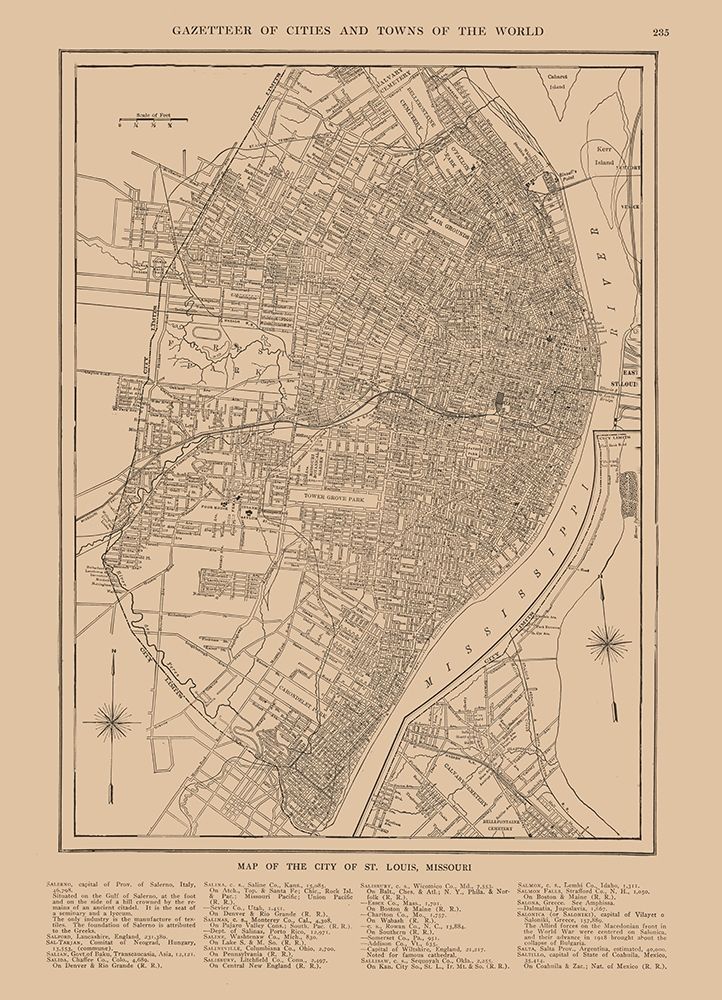 St Louis  Missouri - Reynold 1921 art print by Reynold for $57.95 CAD