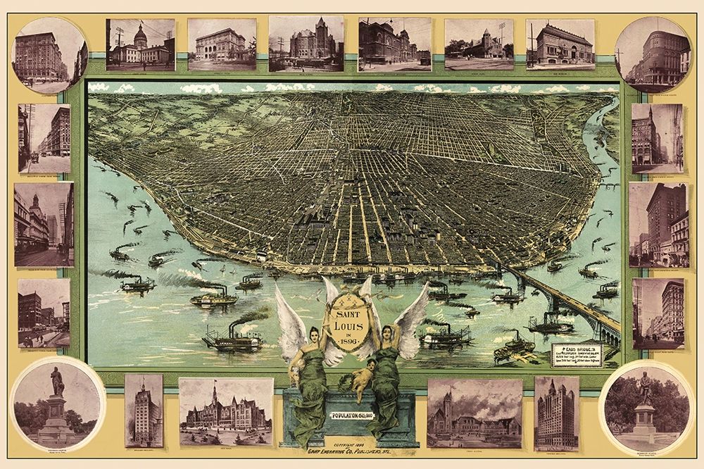 St Louis Missouri - Graf 1896 art print by Graf for $57.95 CAD
