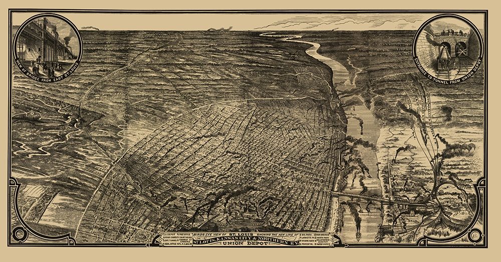 St Louis Missouri - Woodward 1876 art print by Woodward for $57.95 CAD