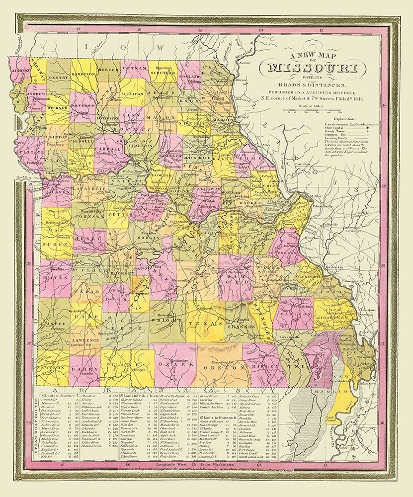 Missouri - Mitchell 1846 art print by Mitchell for $57.95 CAD