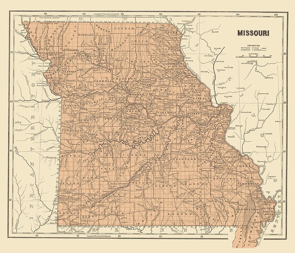 Missouri - Morse 1845 art print by Morse for $57.95 CAD