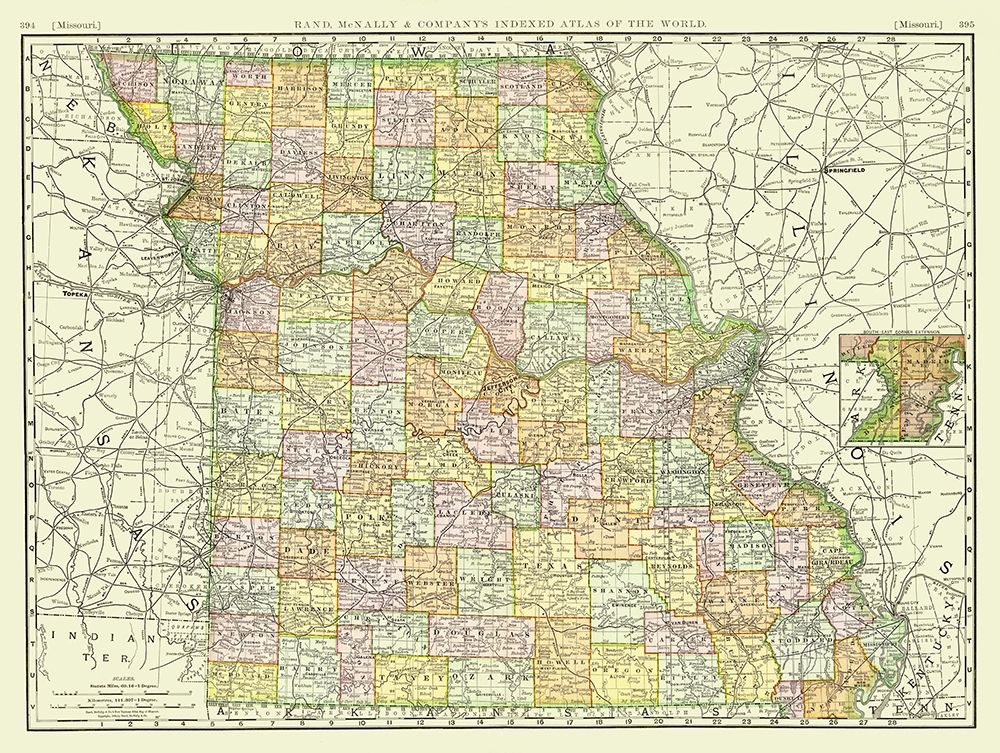 Missouri - Rand McNally 1897 art print by Rand McNally for $57.95 CAD