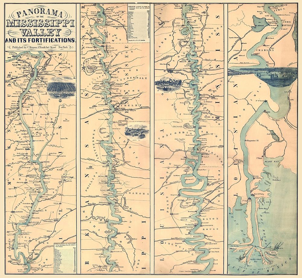 Mississippi Valley Fortifications - Magnus 1863 art print by Magnus for $57.95 CAD