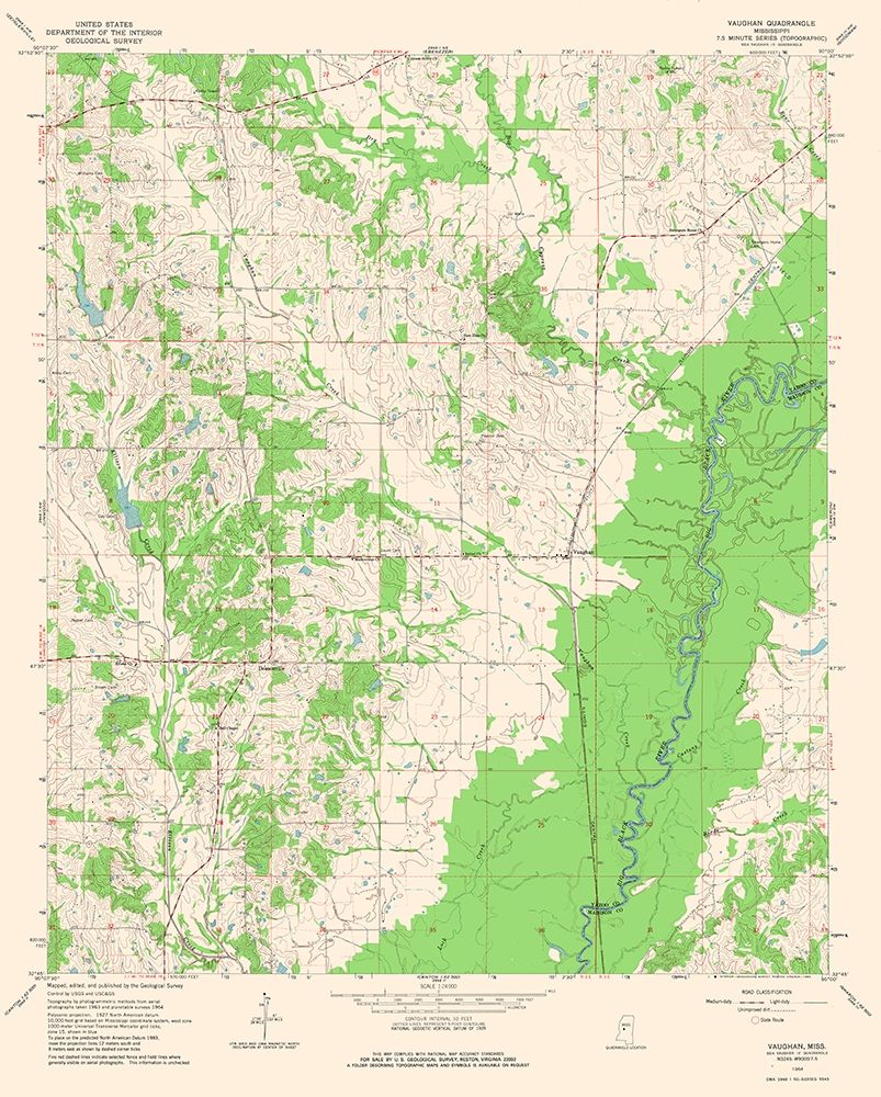 Vaughan Mississippi Quad - USGS 1964 art print by USGS for $57.95 CAD