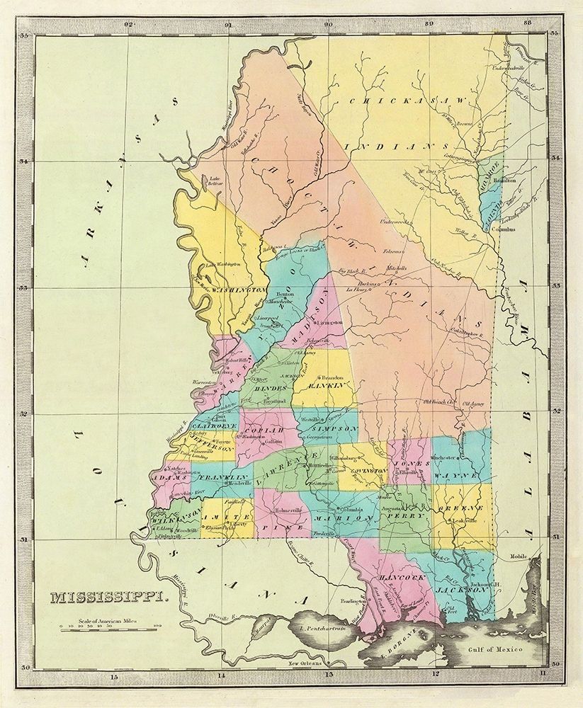 Mississippi - Burr 1835 art print by Burr for $57.95 CAD