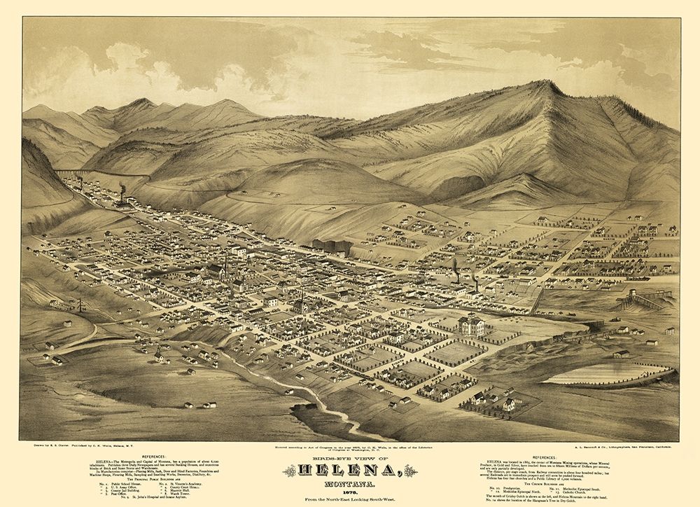 Helena Montana - Wells 1875 art print by Wells for $57.95 CAD