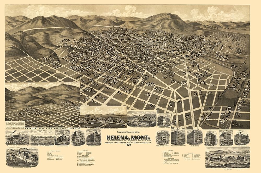 Helena Montana - American Pub Co 1890 art print by American Pub Co for $57.95 CAD