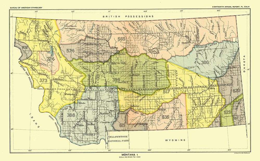 Montana - Hoen 1896 art print by Hoen for $57.95 CAD
