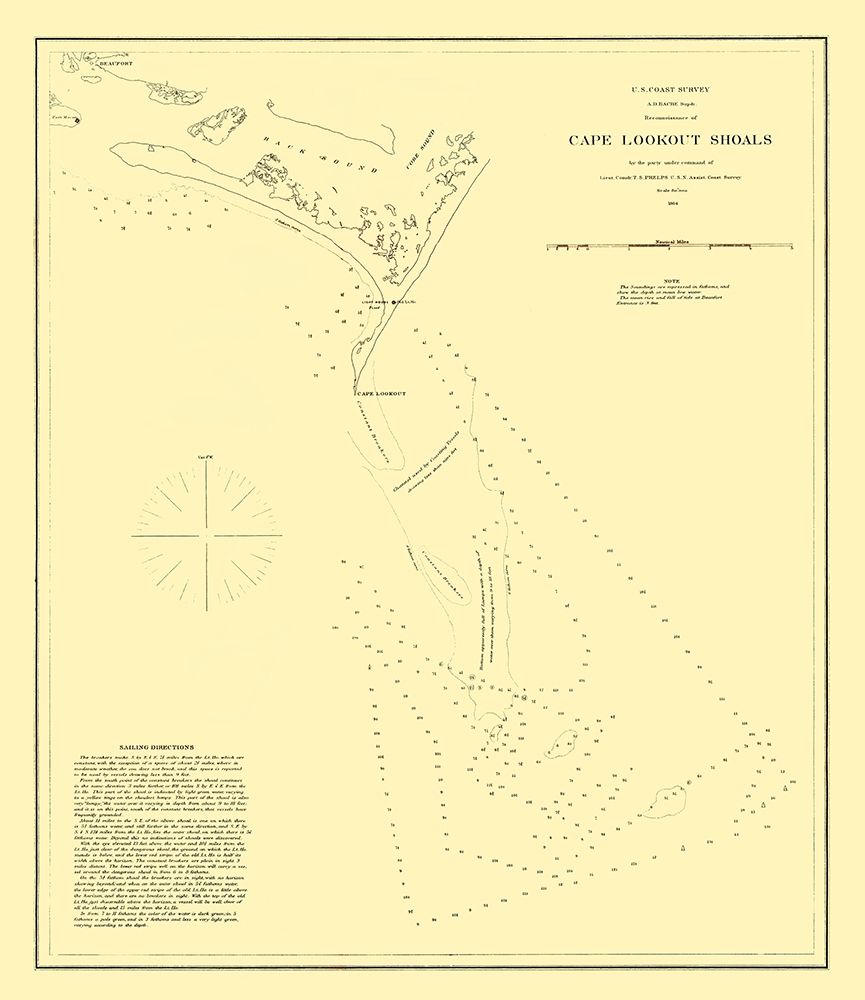 Cape Lookout Shoals - USCS 1864 art print by USCS for $57.95 CAD