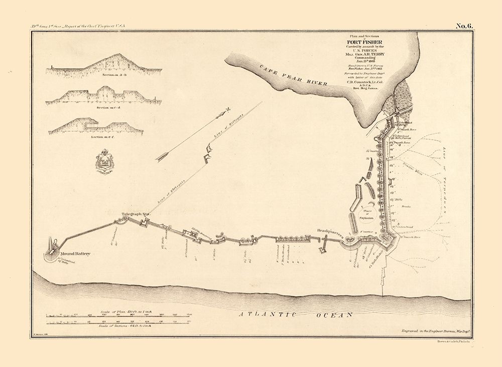 Fort Fisher North Carolina - Comstock 1865 art print by Comstock for $57.95 CAD