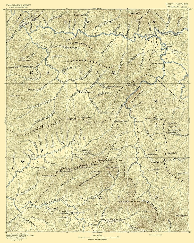 Nantahalah North Carolina Quad - USGS 1892 art print by USGS for $57.95 CAD