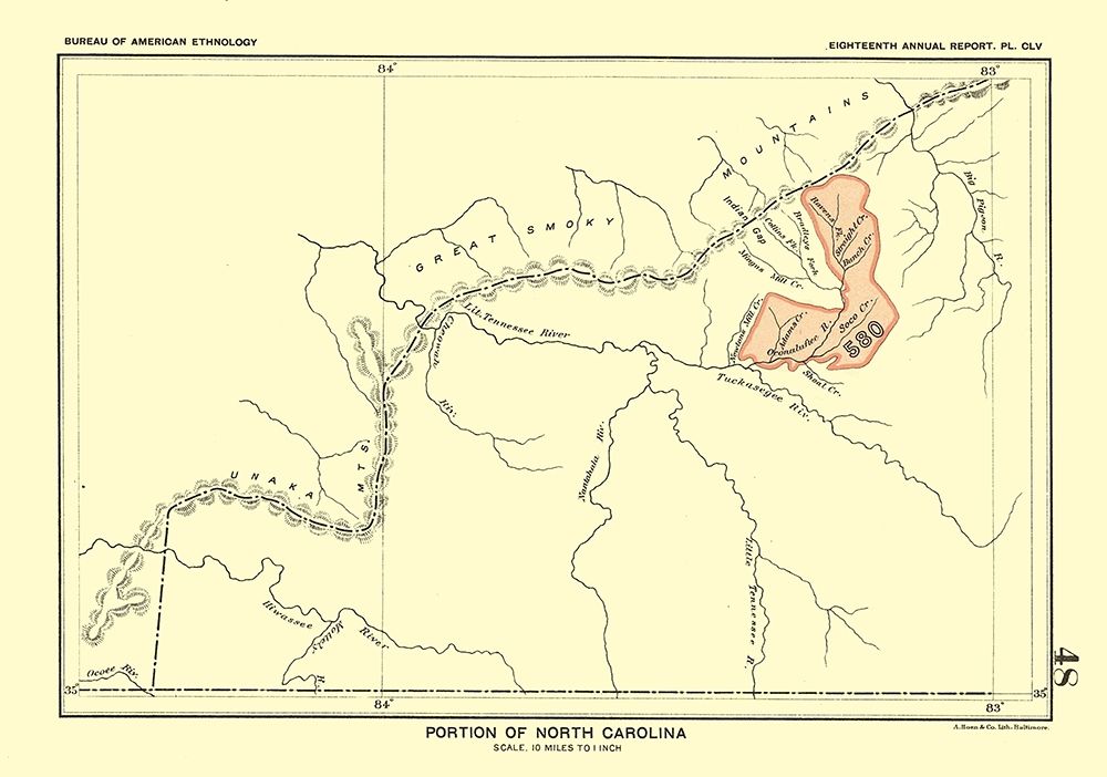 North Carolina - Portion - Hoen 1896 art print by Hoen for $57.95 CAD