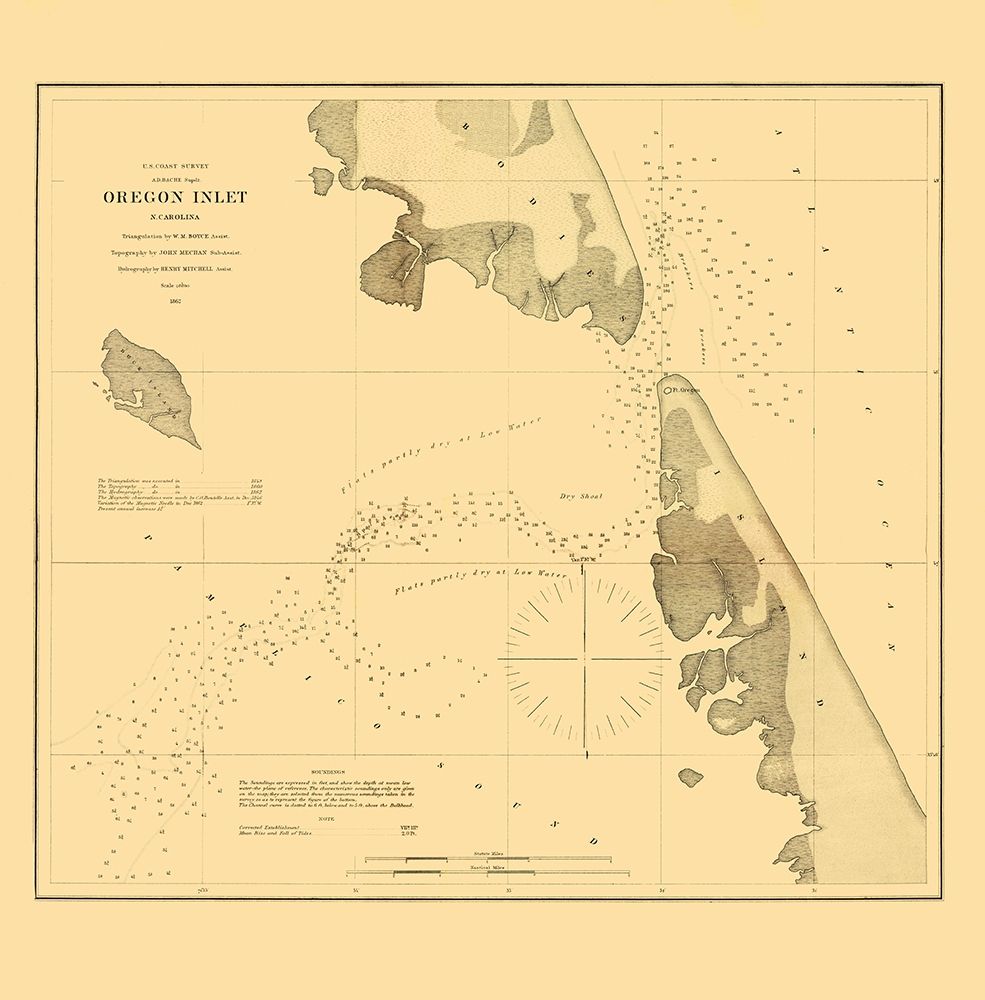 Oregon Inlet - USCS 1862 art print by USCS for $57.95 CAD